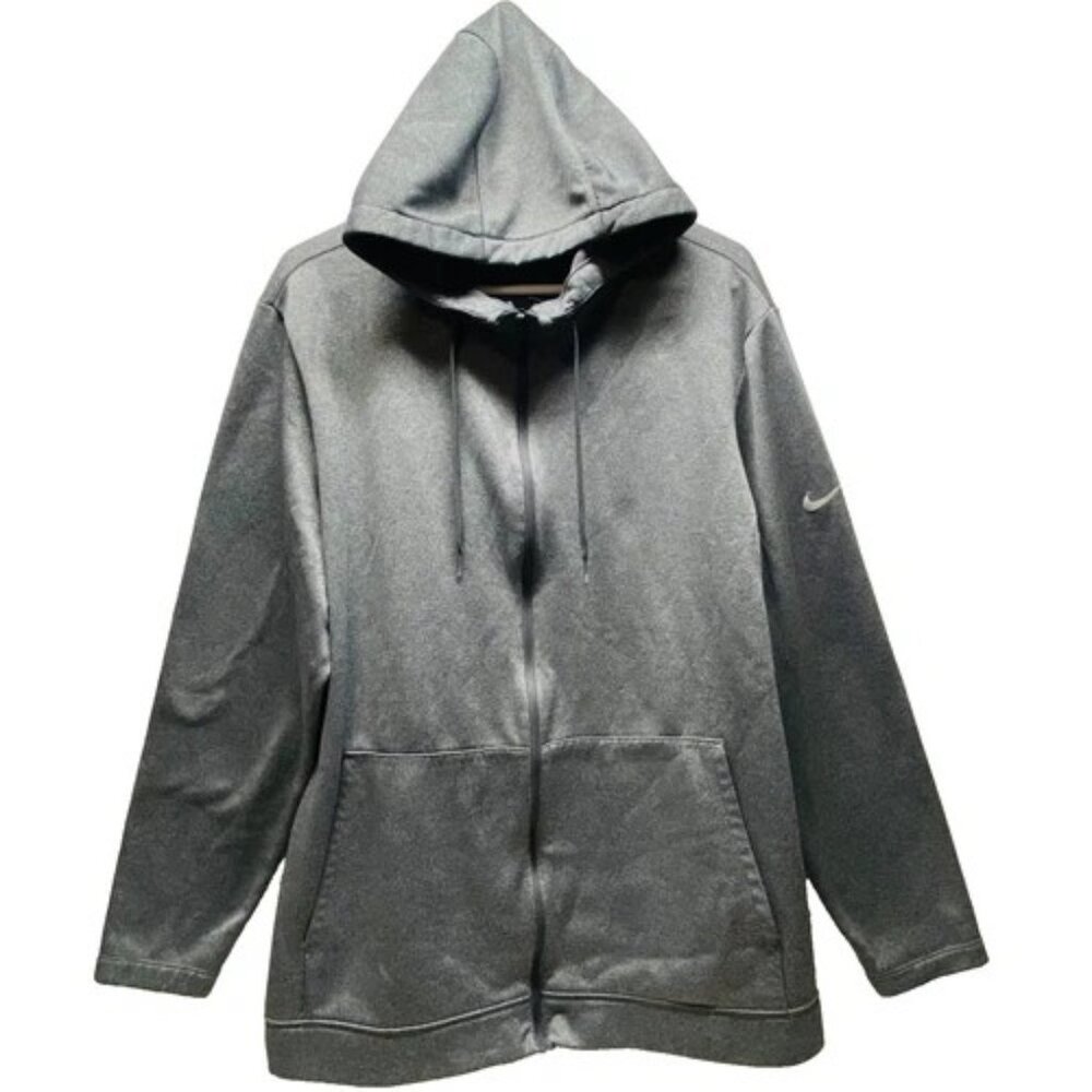 Nike Dri Fit Full Zip Hoodie Men's XL‎ Charcoal Grey Activewear Sweatshirt GUC